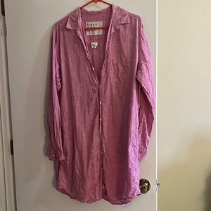 Frank & Eileen Fuchsia Long Button-Up Shirt
